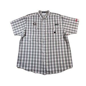 Columbia Mens PFG Super Bonehead Fishing Shirt XXL UGA Logo Cotton Vent Loops
